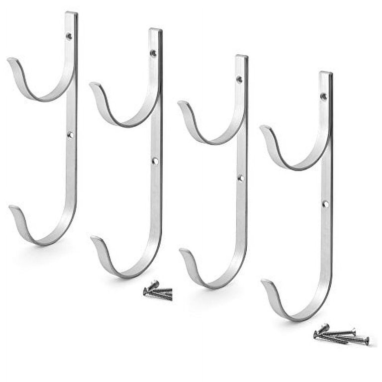 Aquatix Pro Pool Pole Hanger Premium 4pc Aluminium Holder Set, Ideal Hooks  for Telescopic Poles, Skimmers, Leaf Rakes, Nets, Brushes, Vacuum Hose