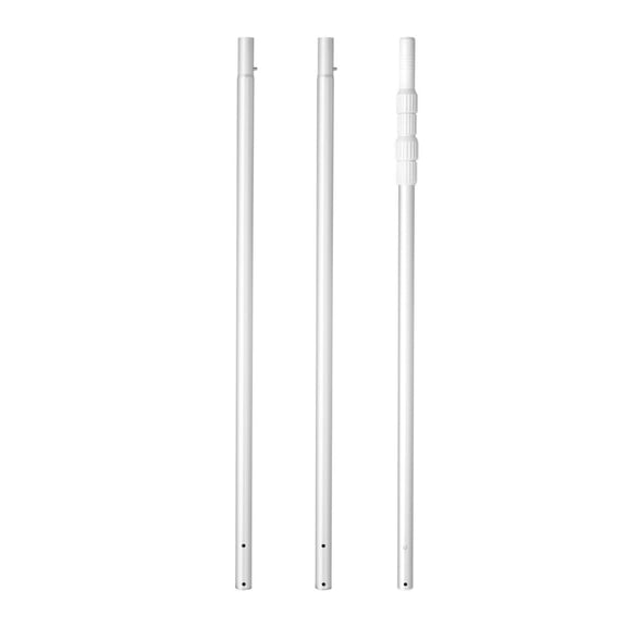 Pool Pole Telescoping 3.4-15 Ft, Adjustable Swimming Pool Cleaning Pole, Heavy Duty Cleaner Stick for Skimmer Net, Brush & Vacuum - 2 Extension Poles