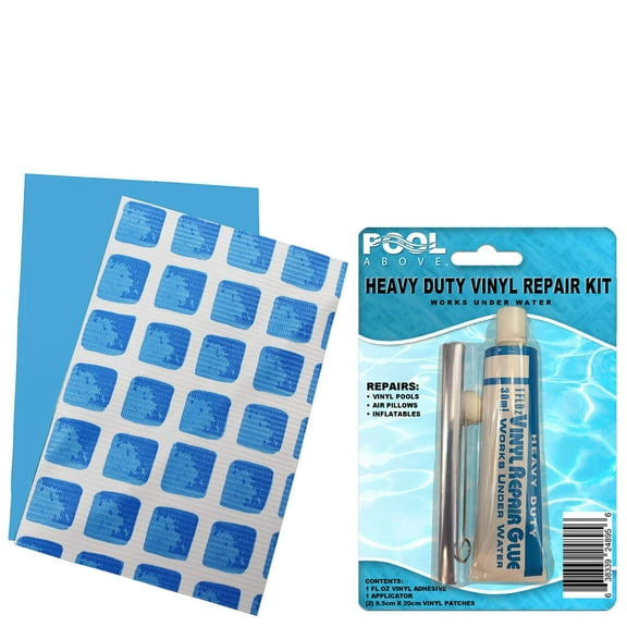 Pool Above Pool Above repair kit for above-ground swimming pool liner | Vinyl repair patch for inflatable swimming pool | Heavy duty 5.5 inch x 8.5 inch pool patch repair kit
