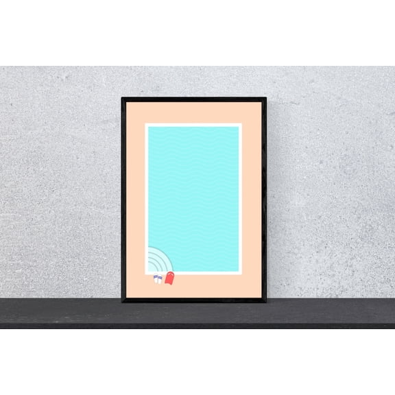 Pool Poster #1 - Art, Minimal, Modern, Nature, Home, Vacation, Sea, Din A4, Pop Art, Swimming, Sports Wall Art, Modern Wall Decor, 8x12 UNFRAMED
