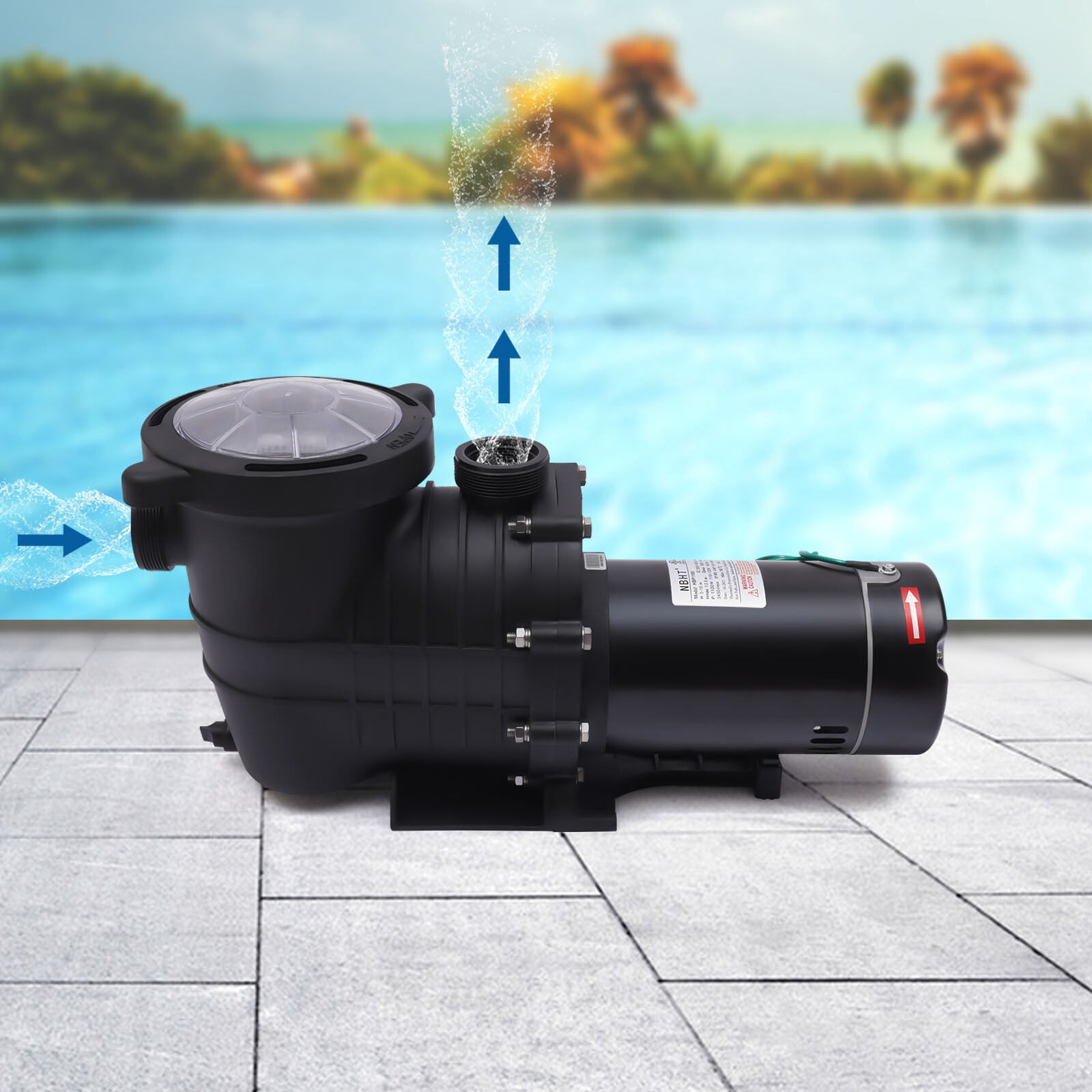 Pool Pump, 1.5 HP Above Ground Pool Pump,1100W Single Voltage Single ...
