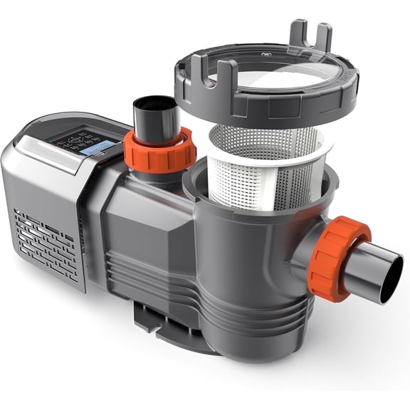 Pool Pump Inground 1.8HP with 9114GPH High Flow DC Motor, Variable Speed Pool Pump for Inground and Above Ground Swimming Pool, with Programmable Timer and Rain Cover, 220V