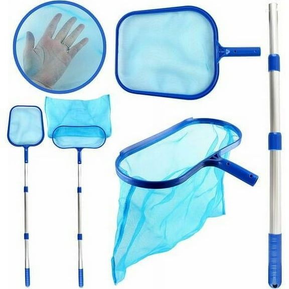 Pool Pump Kit 3 in 1, Leaf Bucket, Surface Pump, Pool Fillet, Pool Maintenance Cleaning Kit with Telescopic Pole for Pool, Ponds, Fountains, Fish Tank