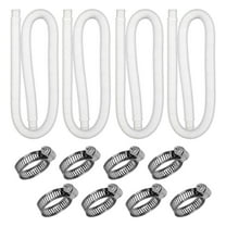 Pool Pump Replacement Hose, 4PCS 1.25 x 39 Inch for Above Ground Pools include 8 Hose Clamps, Pool Filter Replacement Hose Long Filter Pump Hose, White