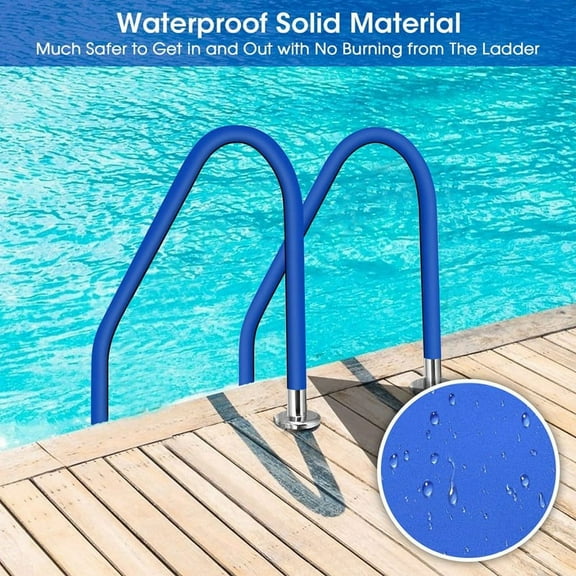 Pool Railing Covers Zippered Swimming Pool Handrail Covers-Hand Grip Rail Cover for Inground Swimming Pool 6Ft