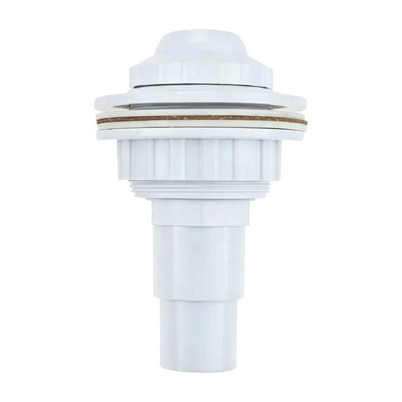Pool Return Inlet Fitting, Replacement Pool Wall Return with Dual Diameter Hose Adapter 1.50/1.26 Inch, White Plastic 5.91 Inch