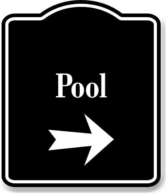 Pool Right Arrow BLACK Aluminum Composite Sign - Walmart.com