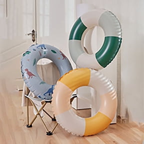 Pool Ring Green Classic Striped Pool Inner Tubes Inflatable Pool Floats Floaties Water Toys For Pool Family Pool Inflatable Rectangle Pool Blow up Pool Slide