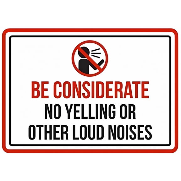 Pool Rules Be Considerate No Yelling Safety Sign 8"x12" - Metal Aluminum - For Pool Area