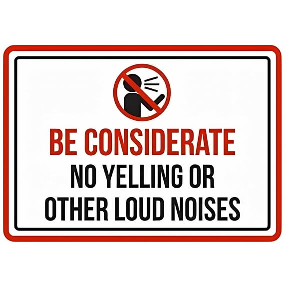 Pool Rules Be Considerate No Yelling Safety Sign 8"x12" - Metal Aluminum - For Pool Area