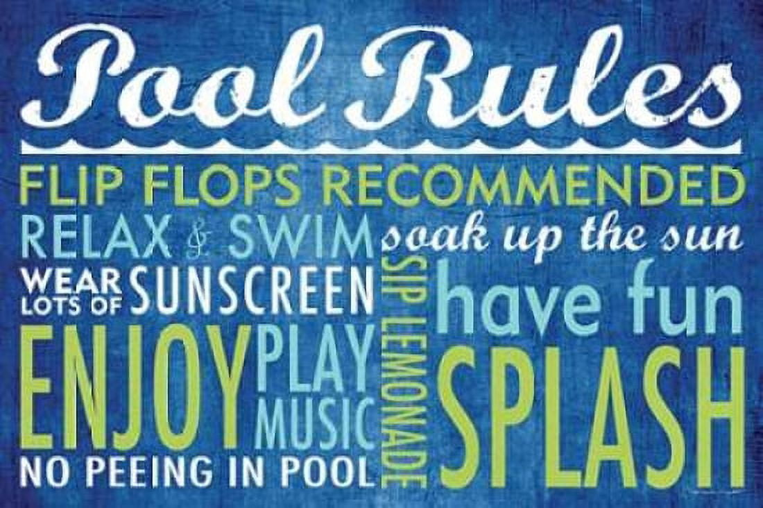 Pool Rules Canvas Art - Stephanie Marrott (12 x 18)