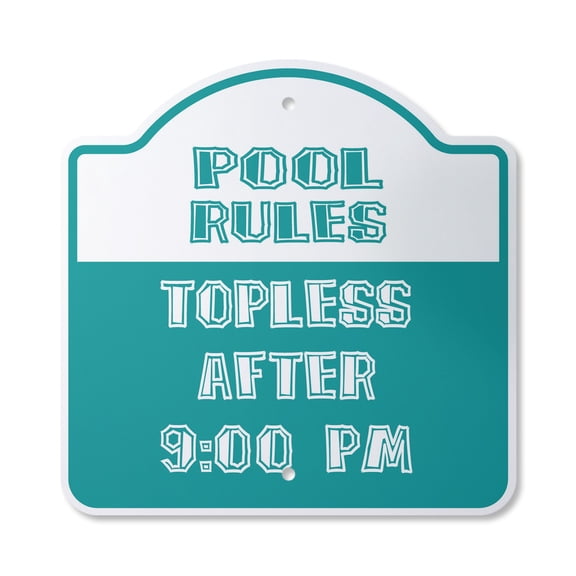 Pool Rules Parking 10” x 10” Sign | Indoor/Outdoor Plastic | SignMission Designer Swim Swimming Bathing Backyard Novelty Gift Funny Joke Gag Road Garage