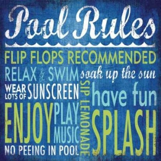 Pool Rules Poster Print by Stephanie Marrott (12 x 12)