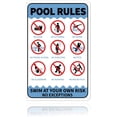thumbnail image 1 of Pool Rules Swim at Your Own Risk No Exceptions Sign 8x12inches 35 Mil Aluminum Warning Sign UV Protected and Waterproof, 1 of 7