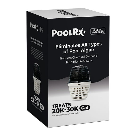 PoolRx+ Black/White 6-Month Swimming Pool Algaecide, 1 Tablet Treats 20k-30k Gallons Pool Algae Control