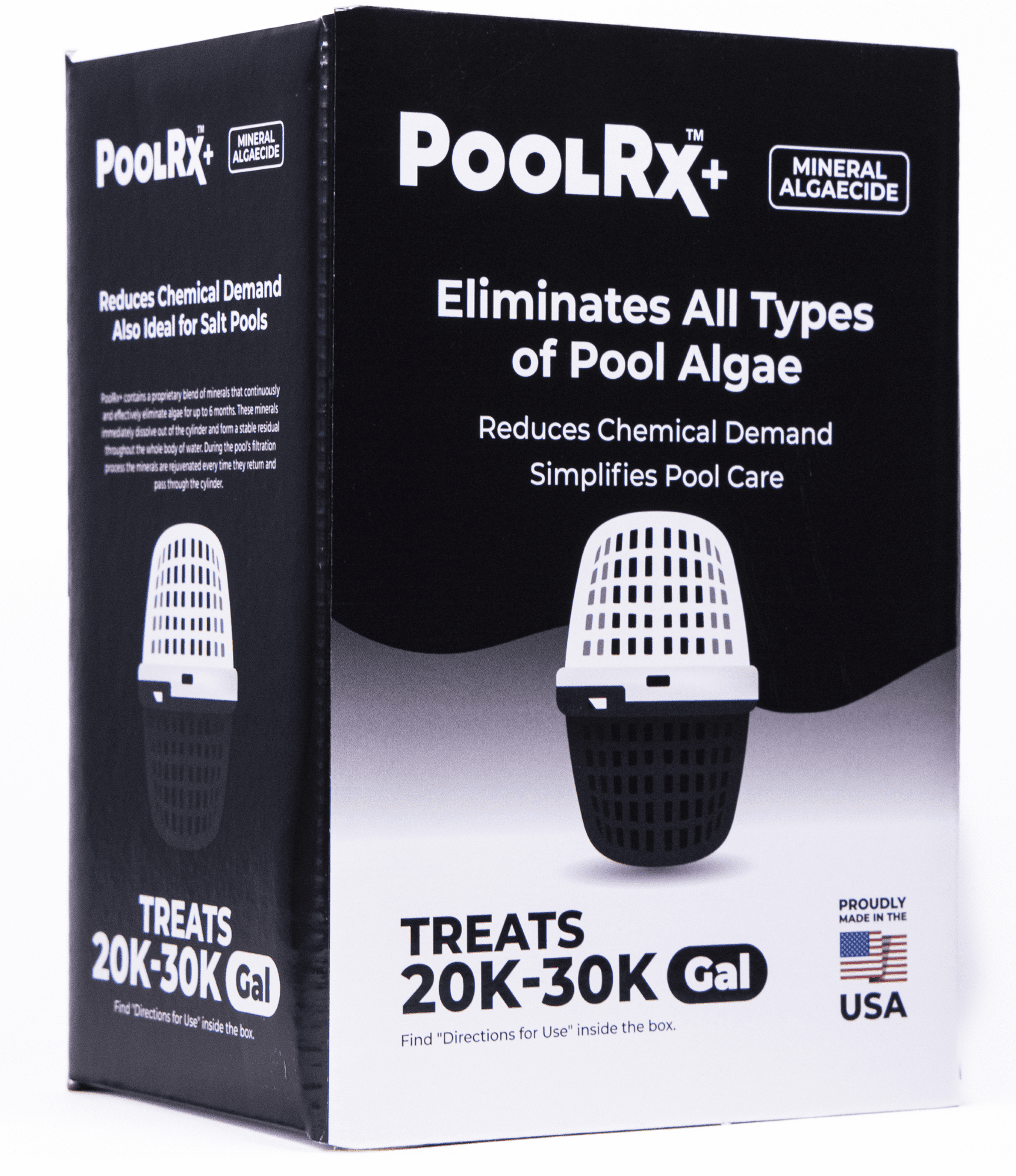 PoolRx+ Black and White Mineral Algaecide Unit for 20K-30K Gallons