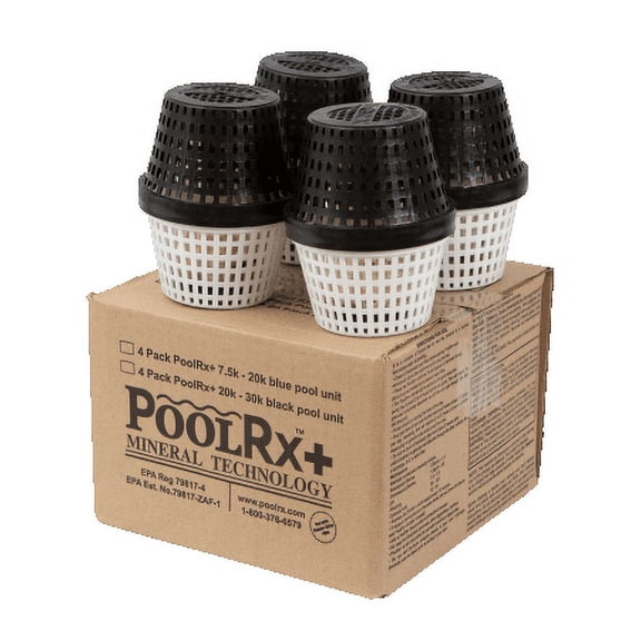 Pool Rx Plus Black Algaecide Unit Treats 7500 - 20000 Gallon Swimming Pool 4 Pack