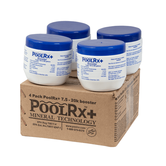 Pool Rx Plus Booster Blue Replacement Minerals for 7500 - 20000 Gallon Swimming Pool 4 Pack