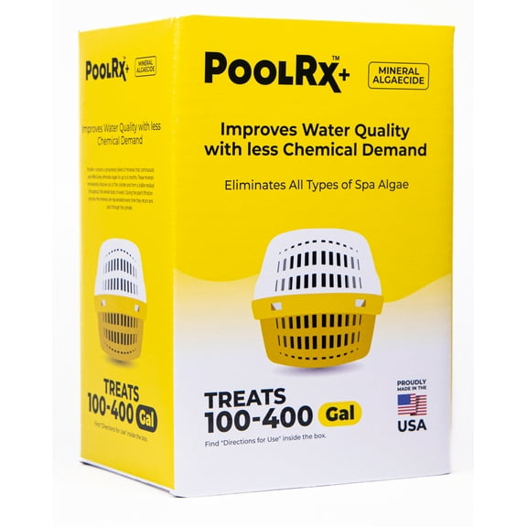 Pool Rx+ Yellow/White 6-Month Pool & Spa Mineral Algicide, 1 Tablet Treats 100-400 Gallons of Water