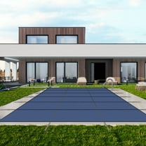 Pool Safety Cover For 16x32ft Inground Pool, Polypropylene Rectangle Inground Pools Winter Sunproof Safety Cover With Installation Tools For Outdoor Winter