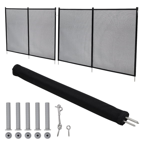 Pool Safety Fence Removable – Heavy Duty Steel & Aluminum Frame, 340GSM Tear-Resistant PVC Mesh – Barrier for Inground Above Ground Pools –4X12ft Black