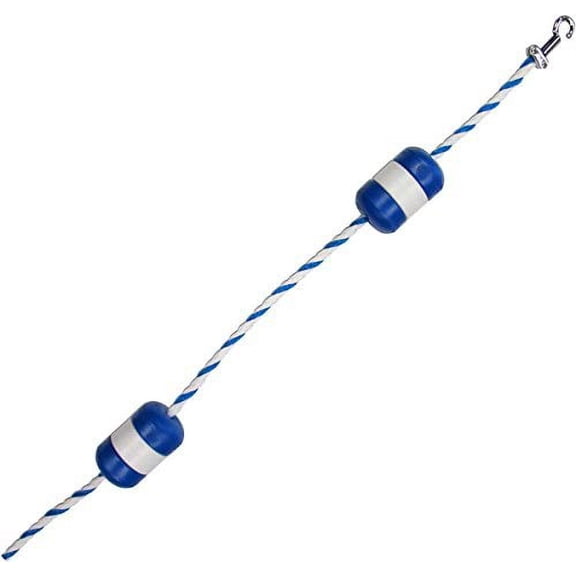 Pool Safety Rope and Float Kit - 16 Feet - 1/2 Inch Blue and White Rope with 3 x 5 Inch Handi-Lock Floats$$Garden &