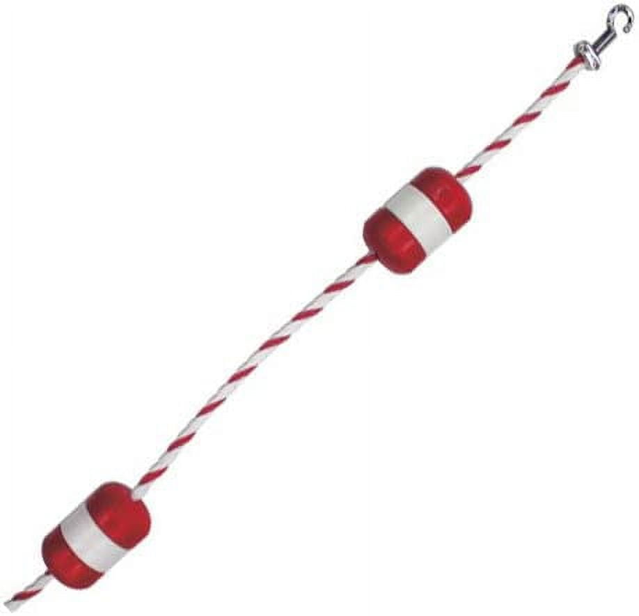 Pool Safety Rope and Float Kit - 25 Feet - 1/2 Inch Red and White Rope ...