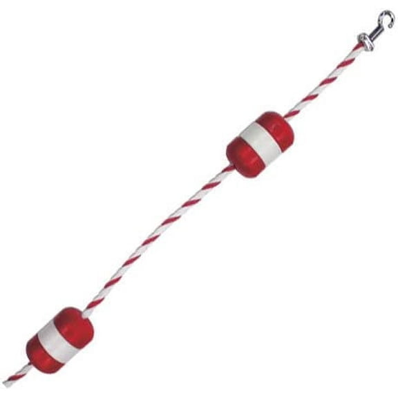 Pool Safety Rope and Float Kit - 25 Feet - 1/2 Inch Red and White Rope with 3 x 5 Inch Handi-Lock Floats$$Garden & Patio