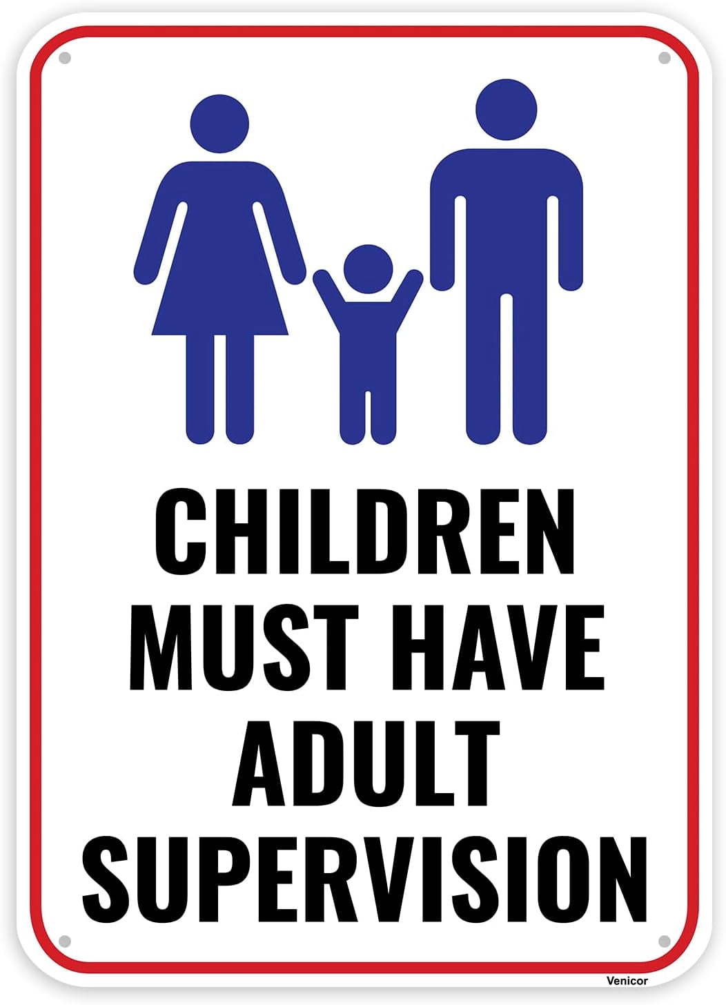 Pool Safety Sign, 12 x 8 Inches - Aluminum - Adult Supervision Required ...