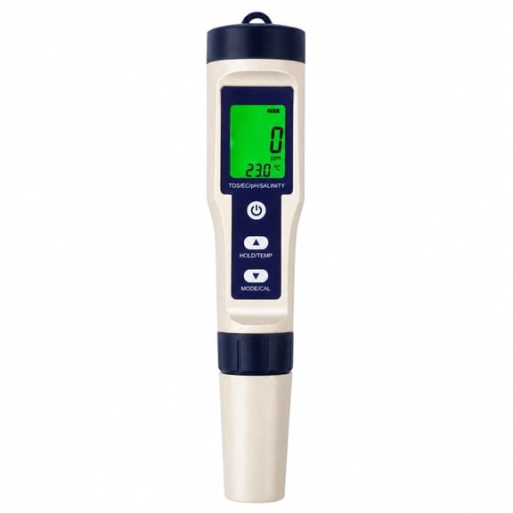 Aiwou Pool Salt Tester & PH Meter, Digital Salinity Meter and PH Tester for Aquarium and Pool Saltwater Water, 5 in 1 Salinity PH Temp EC and TDS Meter