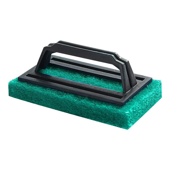 Pool Scrub Sponge Brush with Handle 5.9"x3.5" Aqua Cleaning Tool for Tile Grout Scouring Multi-Surface Maintenance Scrubber for Tubs Autos(Green)