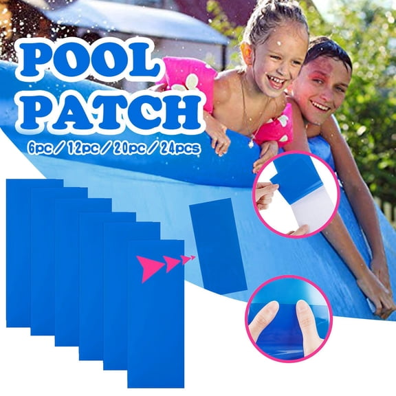 Pool Self Adhesive Repair Patch Rectangular PVC Sticker for Swimming Pool Liner and Float Vinyl Repair Kit 6/12/20/24pcs Waterproof Patch