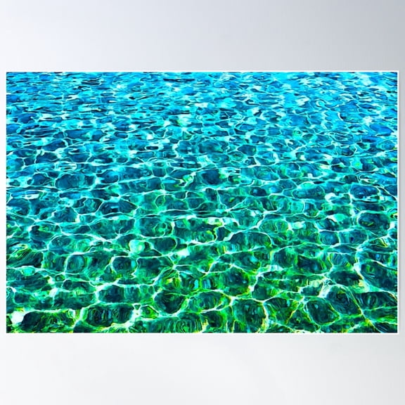 Pool Shimmer Poster Wall Art, Modern Wall Decor For Living Room Bedroom, 12x18 UNFRAMED