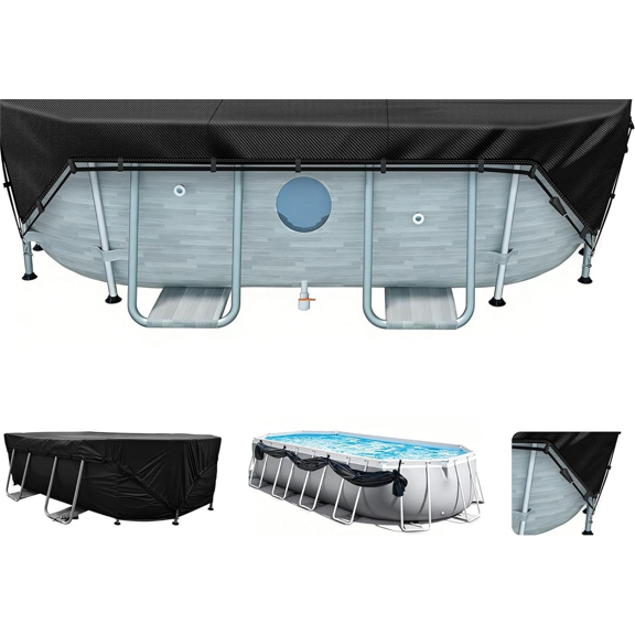 Pool Side Cover, Black & Silver Double-Sided Pool Cover, Heat Absorbing & UV Reflecting Side Protector, Solar Pool Cover to Reduce Heat Loss, Extend Pool Life, Privacy Protection 2Sets