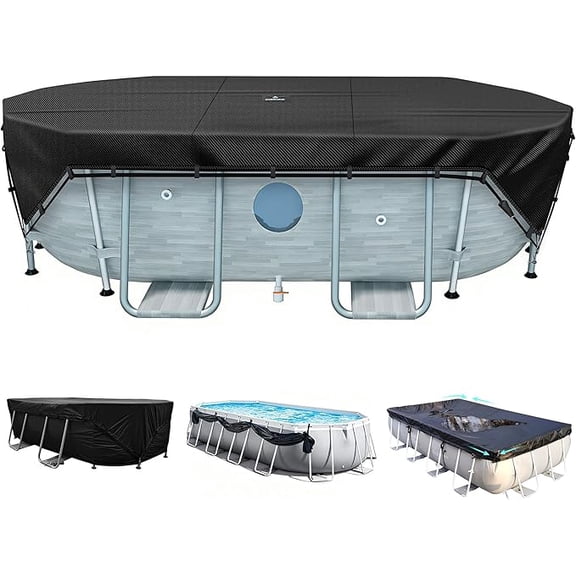 Pool Side Cover, Black & Silver Double-Sided Pool Cover, Heat Absorbing & UV Reflecting Side Protector, Solar Pool Cover to Reduce Heat Loss, Extend Pool Life, Privacy Protection 2Sets