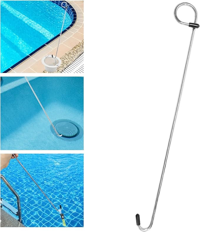 Pool Skimmer Basket Hook Tool, Swimming Pool Skimmer Basket Handle 16