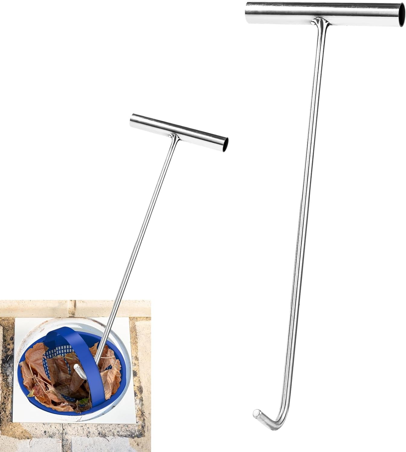 Pool Skimmer Basket Hook Universal Skimmer Basket Handle, Stainless