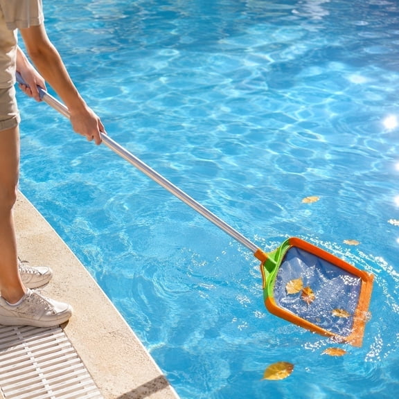 Pool Skimmer Net Head, Large 15.75-Inch Fine Mesh Leaf Skimmer for Cleaning Pools, Ponds and Fountains, Durable Plastic Frame with Stainless Steel, No Pole Included