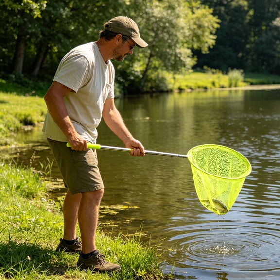Pool Skimmer Net, Swimming Pool Cleaning Leaf Rake with Expandable Rod Telescopic Pole, Durable Fine Mesh Skimmer for Removing Debris Leaves, Professional Cleaning Kit for Ponds Hot Tub Bathtub