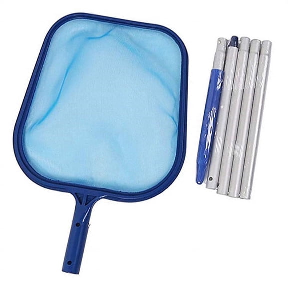 Pool Skimmer Net with 5 Sections 47" Detachable Pole, Leaf Skimmer Mesh Rake Net for Spa Pond Swimming Pool, Pool Cleaner Supplies and Accessories
