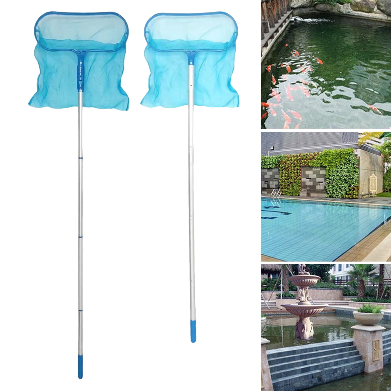 Pool Skimmer Net with Adjustable Telescopic Aluminum Pole Easy