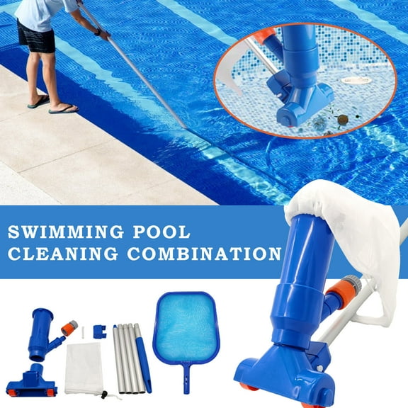 Pool Skimmer Set Kit Pool Vacuum Cleaner for Swimming Pool Maintenance Pond Fountain Cleaning Leaves Dirt and Sand Silt