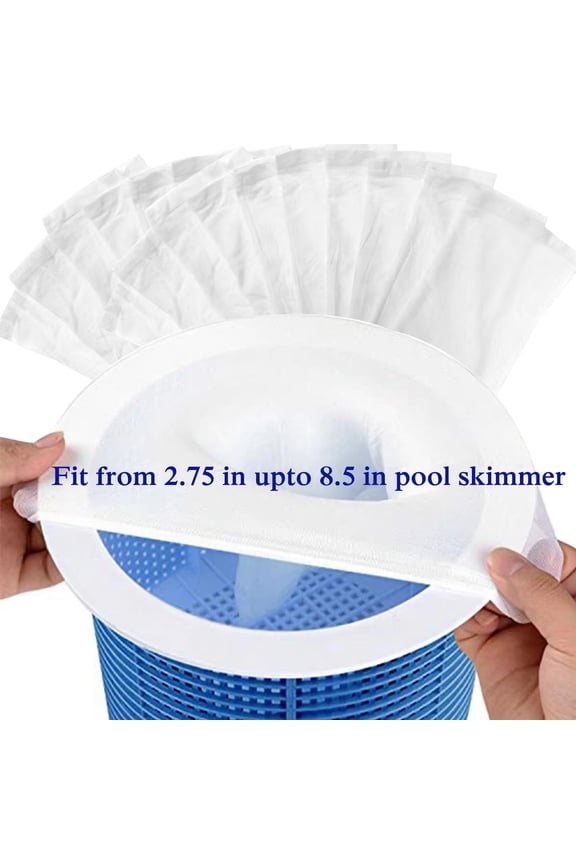 Pool Skimming Socks Fine Mesh Filter Protector Eco-Friendly Pool Accessories, Polyster Blue, 1.5 lb