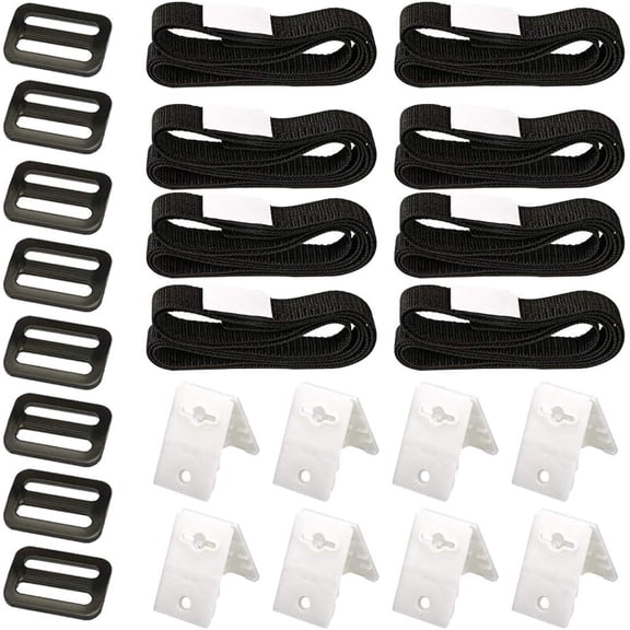 Pool Solar Cover Reel Attachment Kit, 24 Pcs Pool Solar Cover Reel Straps Solar Blanket Straps Kit for In-ground Swimming Pool