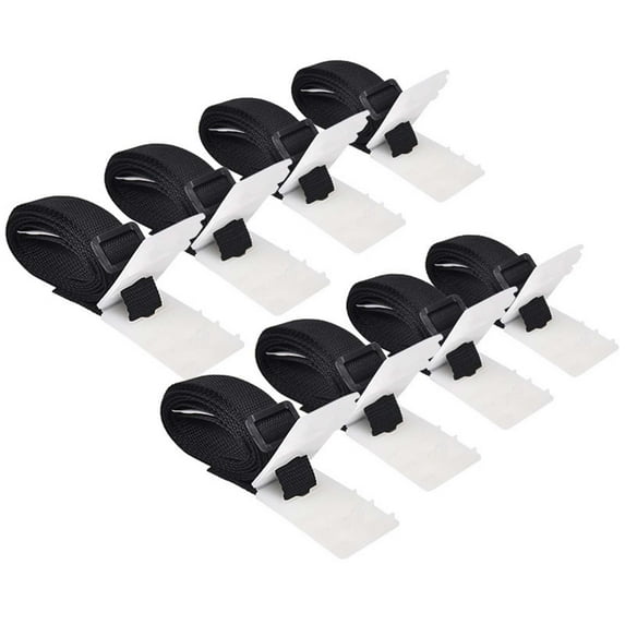 Pool Solar Cover Reel Straps Attachment Kit, for In Ground Swimming Pool Covers, 8 Adhesive Nylon Straps &Tabs+8 Cord Plates+8 Buckles, Easy Installation
