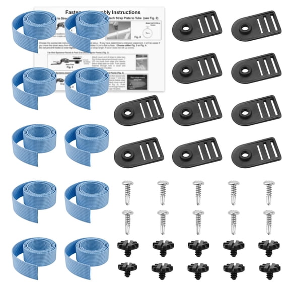 Pool Solar Cover Straps, 10 Pack PP Heavy Duty Secure Fastening Straps, Wind Resistant Tight Fit Replacement Straps for Swimming Pool Solar Cover Reel System