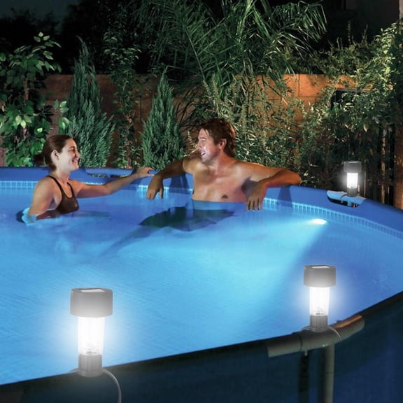 Pool Solar Lights | 6 Pieces Yard Lamp | Water-resistant Bright Decorative Light with Adjustable Band for Yard Patio Garden Deck Outdoor Spaces