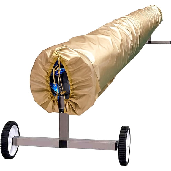 Pool Solar Reel Cover, 420D Protective Cover for Blanket Reels up to 16 FT Wide, Waterproof UV Resistant Covers Inground Pools