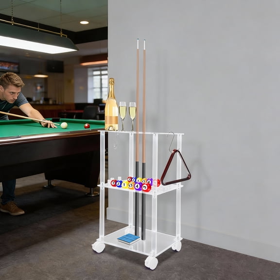 Pool Stick Holder, Floor Stand Pool Cue Rack, 10-Hole Pool Cue Holder