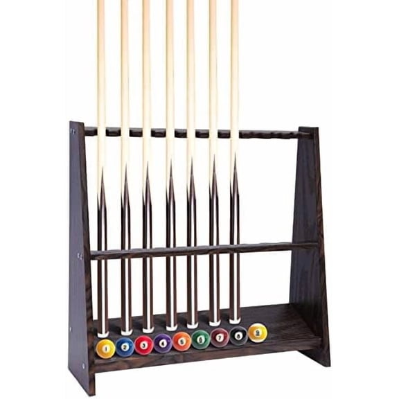 Pool Stick Holder, Pool Cue Holder, Billiard Cue Rack, Wooden Pool Stick Stand, Pool Cue Rack, Raised Base, Holds 10 Pool Sticks, For Indoor Living Rooms, Bars, Pavilions, Entertainment Parties